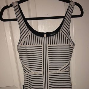 BEBE stripe body con dress